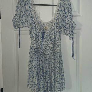 Urban Outfitters blue floral Romper